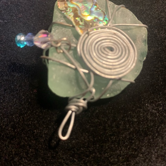 Beautiful sea foam green Seaglass Pendant, Cape Breton Island - Picture 5 of 5